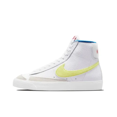 nike Blazer '77 Slip Resistant Abrasion Resistant MID Топ Скейтборд Кроссовки GS Белый Желтый