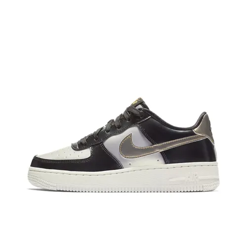 Nike Air FORCE 1 Non Slip Легкий Низкий Топ Скейтбординг Кроссовки GS Черный Серебряный