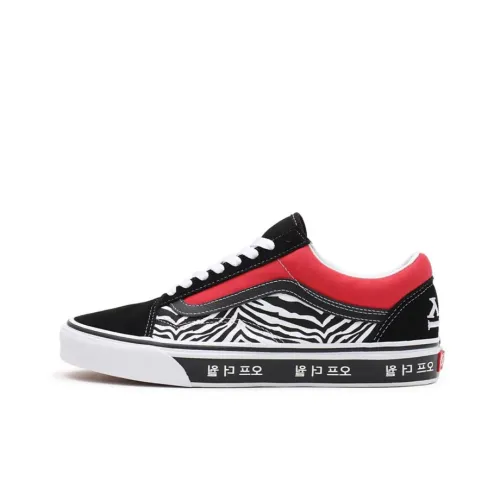 Vans Old Skool Collection Низкие Кроссовки для Скейтбординга Унисекс Черный Белый Красный