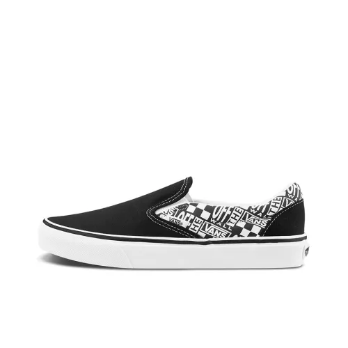 Vans Slip On Классический Легкий Низкий Топ Скейтборд Кроссовки Унисекс Черный Белый