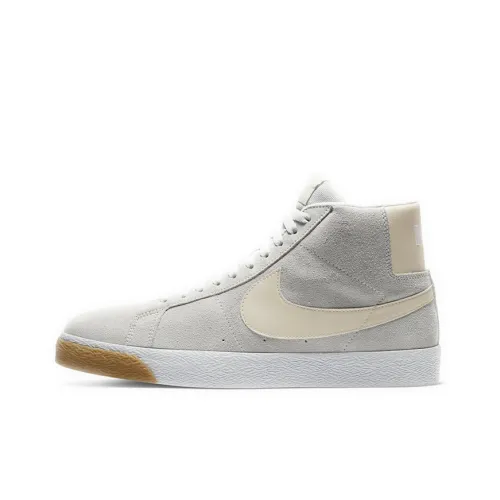 Nike Blazer SB 'Кремовая Гума' Нелипкий Легкий MID Топ Скейтборд Кроссовки Мужские Серые