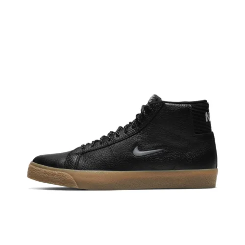 Nike Blazer Покрытие Slip-Resistant MID Топ Скейтборд Кроссовки Мужской Черный