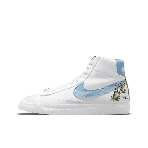 Nike Blazer '77 MID Топ Кроссовки для скейтбординга Женские Белый Синий