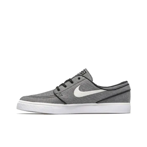 Nike SB Stefan Janoski Cnvs Anti-Slip Легкий Низкий Топ Скейтборд Кроссовки Мужские Серый Белый