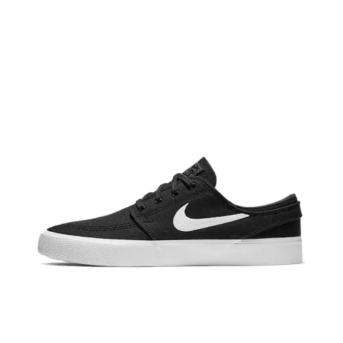 nike SB Stefan Janoski Холст RM Покрытие Противоскользящие Низкие Кроссовки для Скейтбординга Унисекс Черный Белый