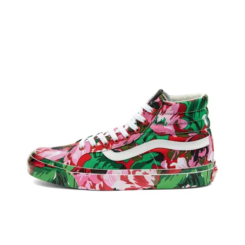 KENZO x VANS SK8 High Скейтборд Кроссовки Унисекс Розовый Зеленый Цветочный