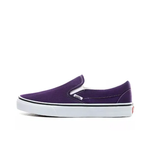Vans Slip On Low Top Скейтборд Кроссовки Унисекс Белый Фиолетовый