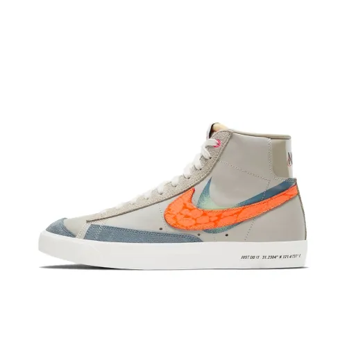 Nike Blazer 77 'Шанхай' Противоскользящие Устойчивые к истиранию MID Скейтбординг Топ Кроссовки Мужские Бежево-серый Шанхай