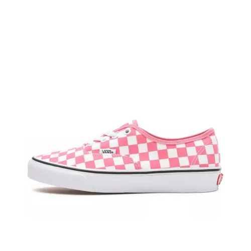 VANS Authentic Series Шахматный узор Низкие Кроссовки для скейтбординга Унисекс Розовые Белые