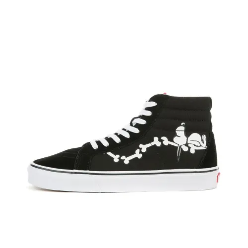 Peanuts x VANS SK8 Reissue Высокие Кроссовки для скейтбординга Унисекс Черные
