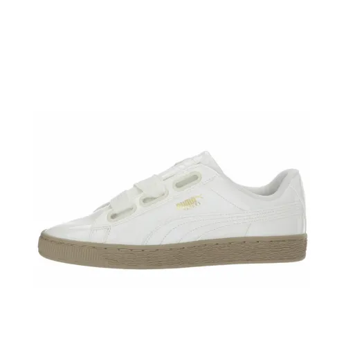 PUMA Basket Series Сердце Marshmallow Low Топ Скейтборд Кроссовки Женские Белые