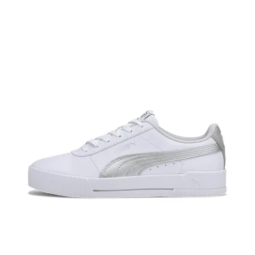 PUMA Carina Series Meta20 Low Кроссовки для скейтбординга Женские Белые Серебряные