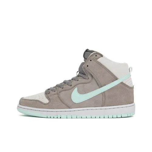 nike Dunk SB Мягкий GREY Мятный Нелипкий Легкий Высокий Топ Скейтборд Кроссовки Мужские Серый