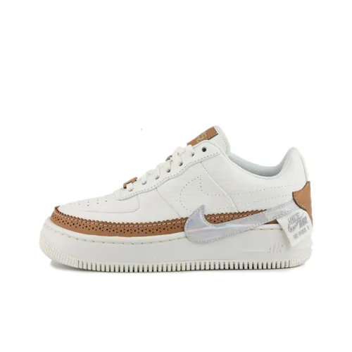Nike Air FORCE 1 Jester 'The Bund' Покрытие Устойчивое к истиранию Низкий Топ Скейтборд Кроссовки Унисекс Белый Желтый