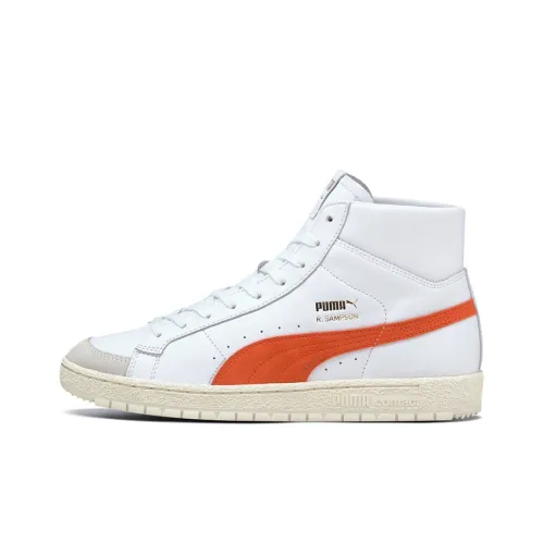 PUMA Ralph Sampson 70 MID OG Покрытие Поддержка Устойчивость к истиранию Высокий Топ Скейтбординг Кроссовки Унисекс Белый Оранжевый