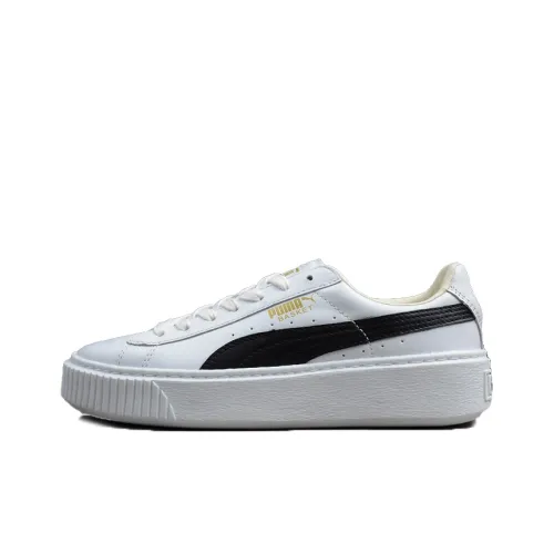 PUMA Платформа Basket Low Топ Кроссовки для скейтбординга Унисекс Черный Белый