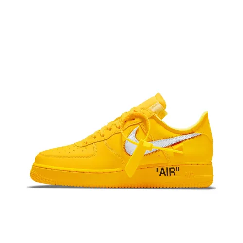 OFF Белый x Nike Air Force 1 'Lemonade' Low Топ Скейтборд Кроссовки Унисекс Желтый