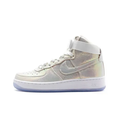 Nike Air Force 1 Rainbow High Top Детские Скейтбординги Белый Серебряный Подростки