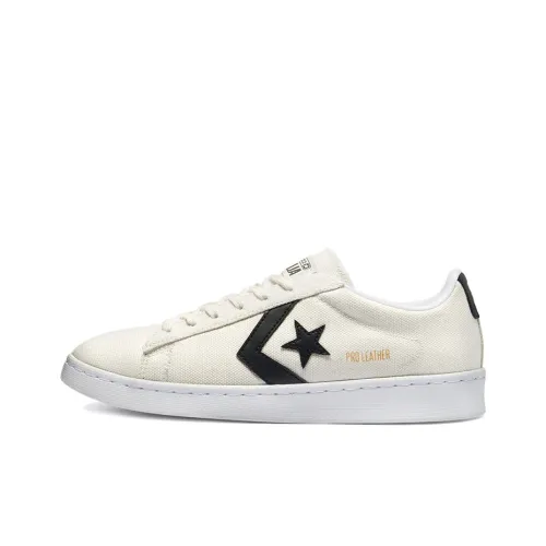 Конверс Cons Pro Leather Slip-Resistant Abrasion-Resistant Low-Top Скейтборд Кроссовки Женские Бежевый Белый Черный