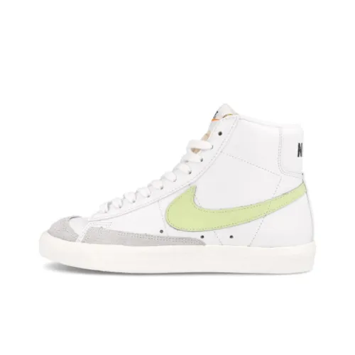 Nike Blazer '77 'Barely Volt' Покрытие Slip-Resistant MID Топ Скейтборд Кроссовки Женские Белые Желтые