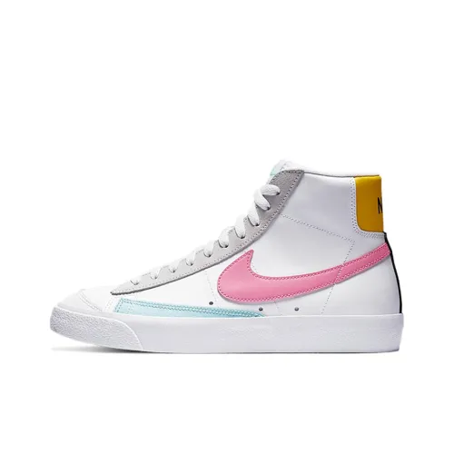 Nike Blazer 77 Покрытие Slip-Resistant и Abrasion-Resistant MID Топ Скейтборд Кроссовки Женские Белый Синий Розовый