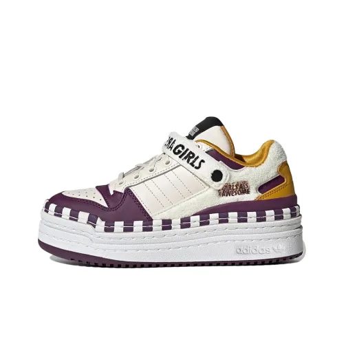 Girls Are Awesome x Adidas Originals Платформа Низкие Кроссовки для скейтбординга Женские Белые Фиолетовые Желтые