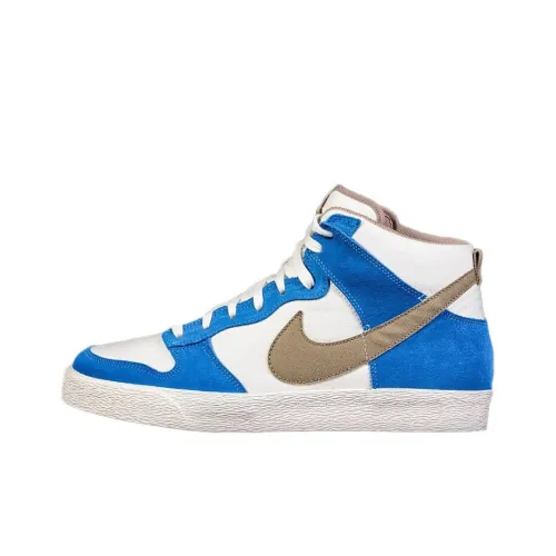 Nike Dunk AC Покрытие Slip-resistant и Abrasion-resistant Высокий топ Скейтбординг Мужской Синий Коричневый Белый