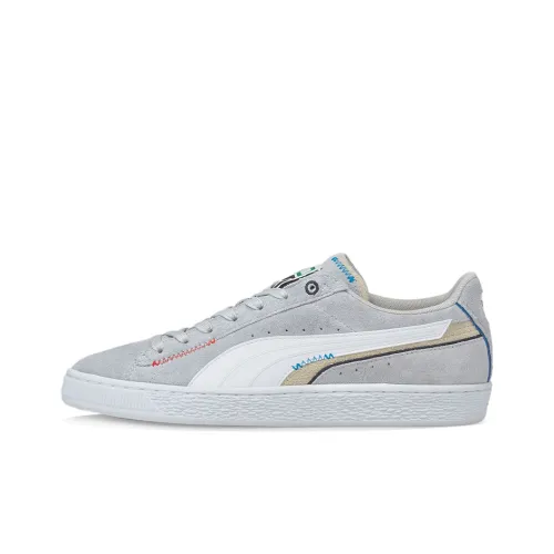 PUMA Suede Series Displaced Low Топ Скейтборд Кроссовки Унисекс Серый Белый