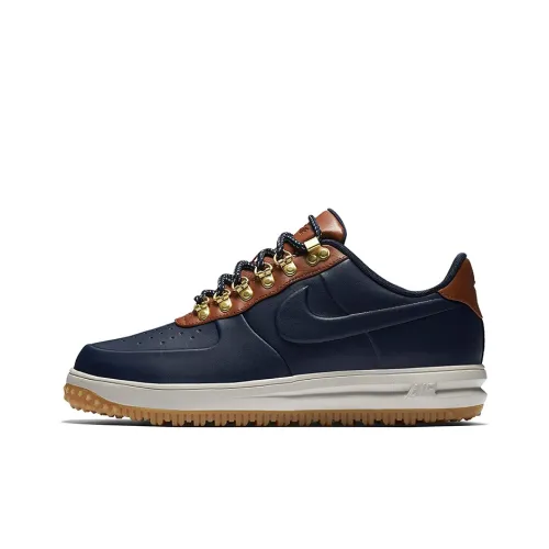 Nike Lunar Force 1 Duckboot Low Топ Скейтборд Кроссовки Мужские Синие Коричневые