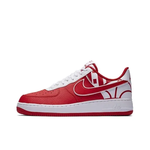 Nike Air Force 1 Anti-slip Легкий Низкий Топ Скейтбординг Кроссовки Унисекс Красный Белый