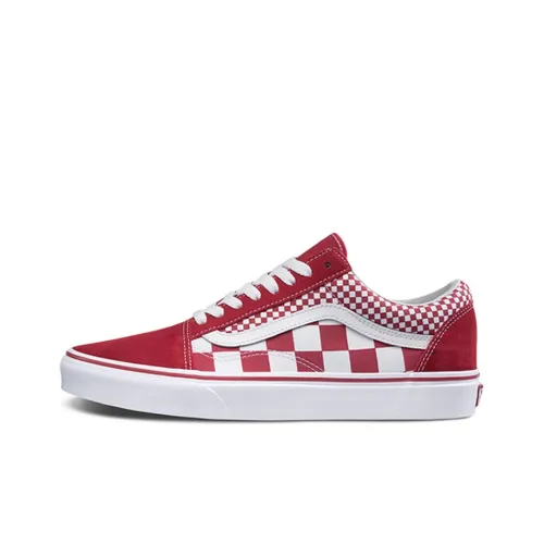 VANS Old Skool Collection Mix Checker Chili Pepper Истинно белый Low Топ Кроссовки для скейтбординга Унисекс Белый и красный
