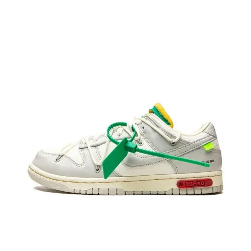 Off Белый x Nike Dunk The 50 №25 Противоскользящий устойчивый к истиранию низкий топ скейтборд унисекс серо-белый