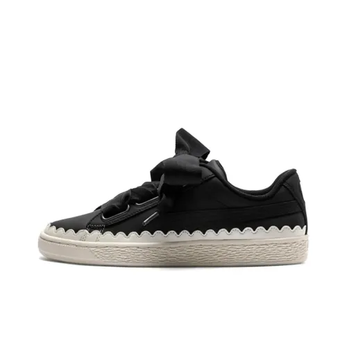 PUMA Basket Series Сердце Scallo Low Скейтборд Кроссовки Женские Черные
