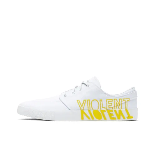 Nike SB Stefan Janoski 'Violent Femmes' Нескользящие Легкие Низкие Кроссовки для Скейтбординга Унисекс Белый Желтый