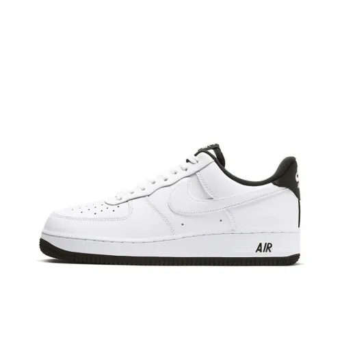 Nike Air FORCE 1 07 Slip-resistant Abrasion-resistant Lightweight Low-top Skateboarding Shoes Men's Black White