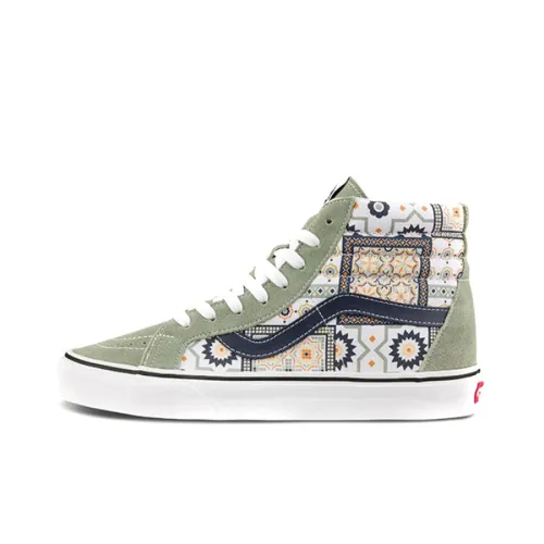 VANS SK8 Moroccan С принтом Высокие кроссовки для скейтбординга Унисекс Серые