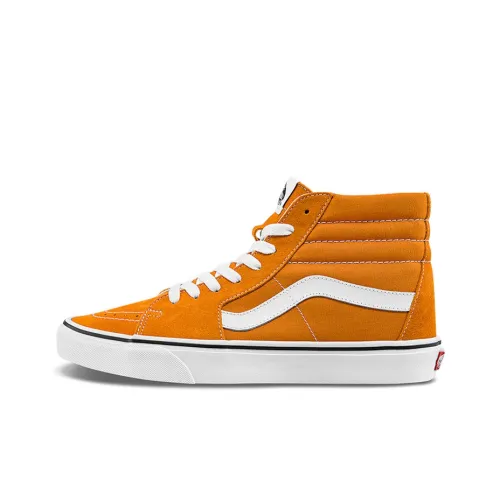 Vans SK8 Slip-resistant Abrasion-resistant Lightweight Breathable High-Top Skateboarding Shoes Unisex Orange Вансы SK8 противоскользящие устойчивые к истиранию легкие дышащие высокие кроссовки для скейтбординга унисекс оранжевые