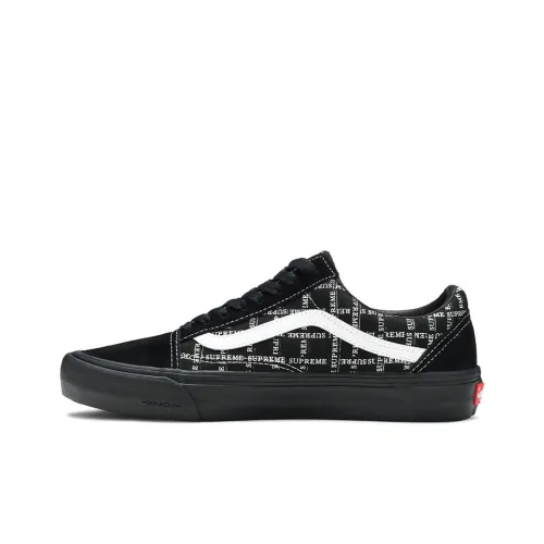Supreme x VANS Old Skool Collection Pro Low Скейтборд Кроссовки Унисекс Черный Белый 2020