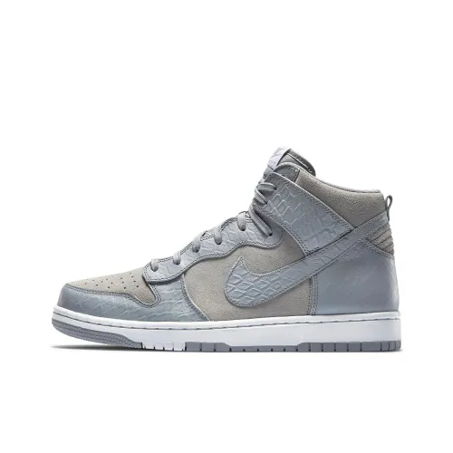 Nike Dunk Slip-Resistant High Top Скейтборд Кроссовки Мужские Серые
