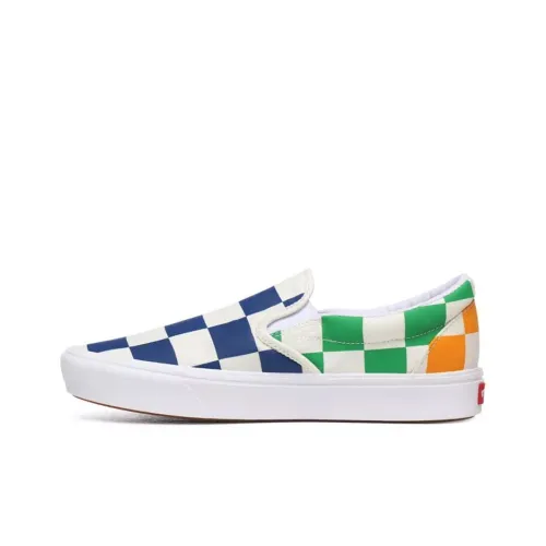 Vans Low Топ Скейтборд Кроссовки Унисекс Красный Синий Шахматный Узор