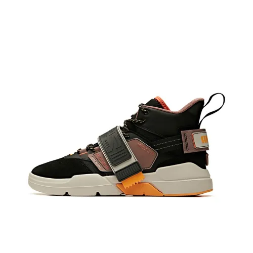 ANTA Life Collection Покрытие Термическое Износостойкое MID Топ Скейтборд Кроссовки Мужские Черный Фиолетовый Серый