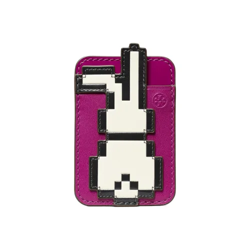 TORY BURCH Телячья кожа Кошелек с монетой Лакированная кожа Держатель для карт Женские Фиолетовый и Белый