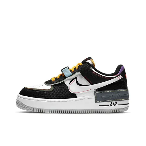 Nike Air Force 1 'Shadow' Slip Resistant Abrasion Resistant Легкий Low Топ Кроссовки для скейтбординга Женские Черный белый