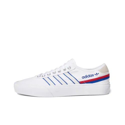 Adidas Originals Delpala Slip-Resistant Low Top Скейтборд Кроссовки Унисекс Белый Синий Красный
