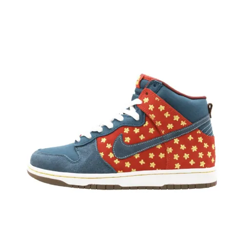 Nike Dunk SB Quagmire Anti-Slip Легкий Высокий Топ Скейтборд Кроссовки Мужские Синий Красный