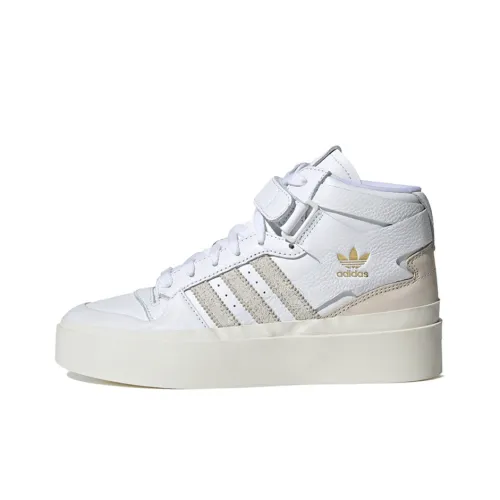 Adidas Originals FORUM Bonega MID Устойчивые к истиранию MID Скейтбординг Топ Кроссовки Женские Белые Коричневые