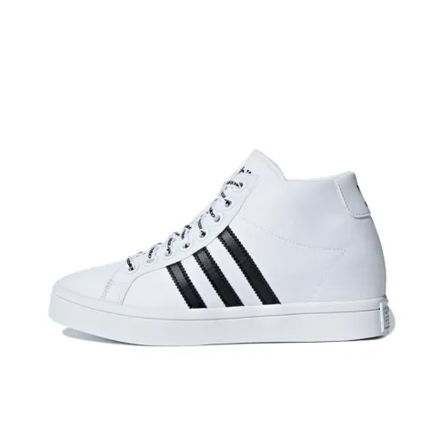Adidas Originals CourtVantage Heel 3ST Устойчивые к истиранию Противоскользящие MID Скейтбординг Кроссовки Женские Белые Черные