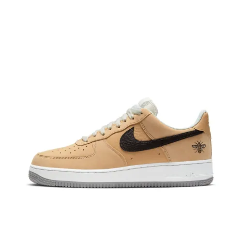 Nike Air FORCE 1 'Manchester Пчелка Slip-Resistant Abrasion-Resistant Low Top Скейтбординг Кроссовки Unisex Хаки Коричневый