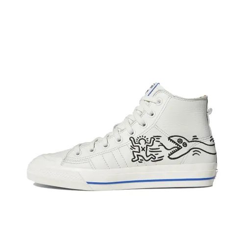 Keith Haring x Adidas Originals NIZZA Hi противоскользящие высокие кроссовки для скейтбординга мужские белые