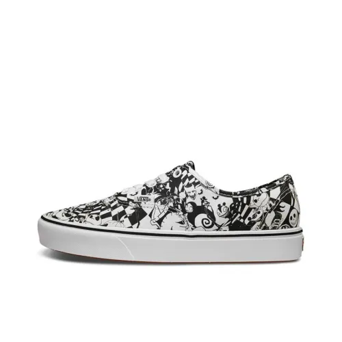 Disney x Vans COMFYCUSH AUTHENTIC Хэллоуин Disney Collaboration Низкие Кроссовки для скейтбординга Унисекс Черный Белый Комикс